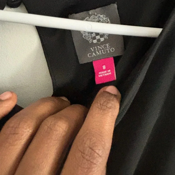 Vince Camuto Dress 8 Minimalist Sheath Ruffle Sleeve Scoop Neck Cocktail  Mini - Picture 7 of 7